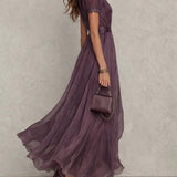 Samantha - retro chic chiffon maxi dress — view 3