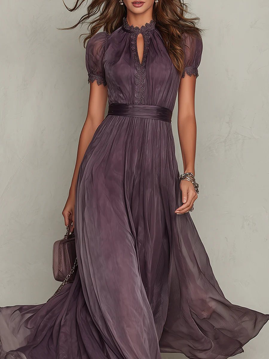 Samantha - retro chic chiffon maxi dress — view 5