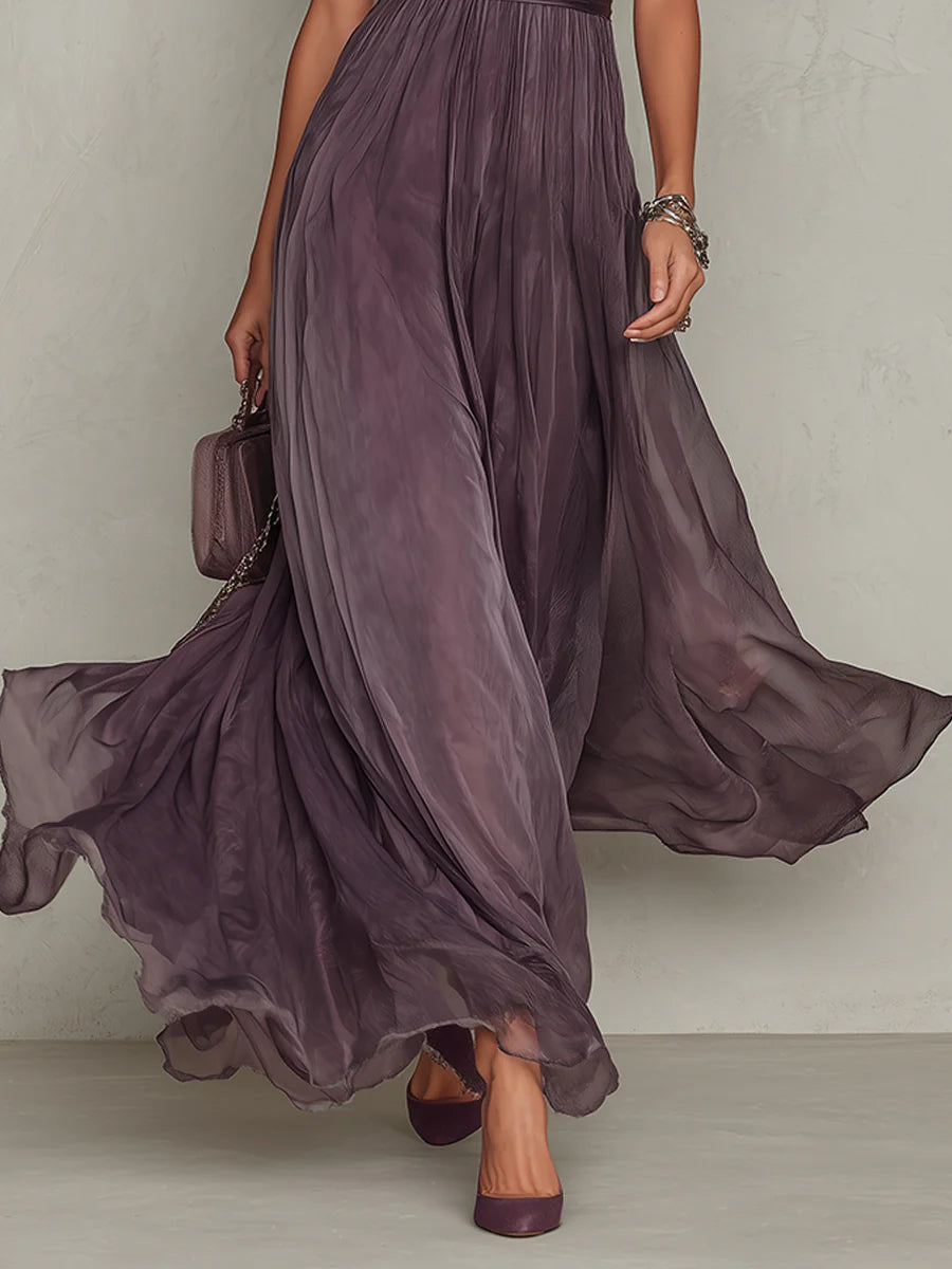 Samantha - retro chic chiffon maxi dress — view 6