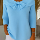 Sandra - ribbed sweater with bow — view 1