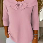 Sandra - ribbed sweater with bow — view 2
