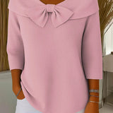 Sandra - ribbed sweater with bow — view 2