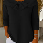 Sandra - ribbed sweater with bow — view 6