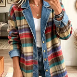 Sarah - Retro Patchwork Denim Jacket — view 1