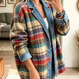 Sarah - Retro Patchwork Denim Jacket — view 2