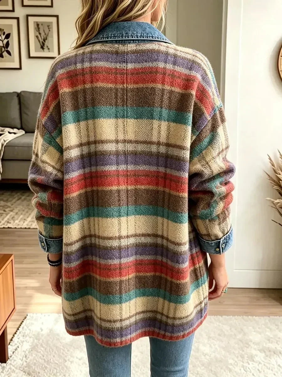 Sarah - Retro Patchwork Denim Jacket — view 3