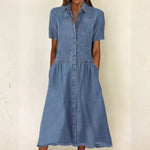 Sarah - short sleeve denim dress — view 1