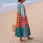 Sarah - colourful long dress patchwork — view 2