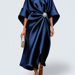 Savannah - Luxurious shimmering satin long dress — view 1