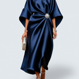 Savannah - Luxurious shimmering satin long dress — view 1