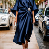 Savannah - Luxurious shimmering satin long dress — view 2