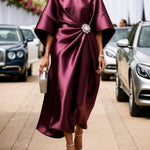 Savannah - Luxurious shimmering satin long dress — view 5