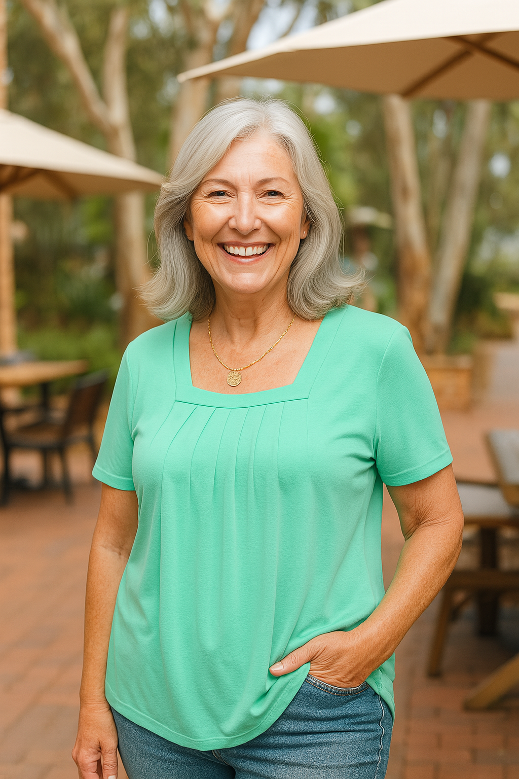 Savannah - pleated comfort top — view 8