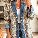 Savannah - retro bohemian patchwork denim jacket — view 1