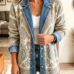 Savannah - retro bohemian patchwork denim jacket — view 2