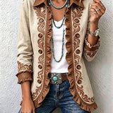 Scarlett - Retro bohemian floral ruffle jacket — view 1