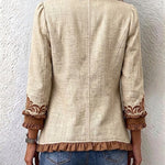 Scarlett - Retro bohemian floral ruffle jacket — view 2
