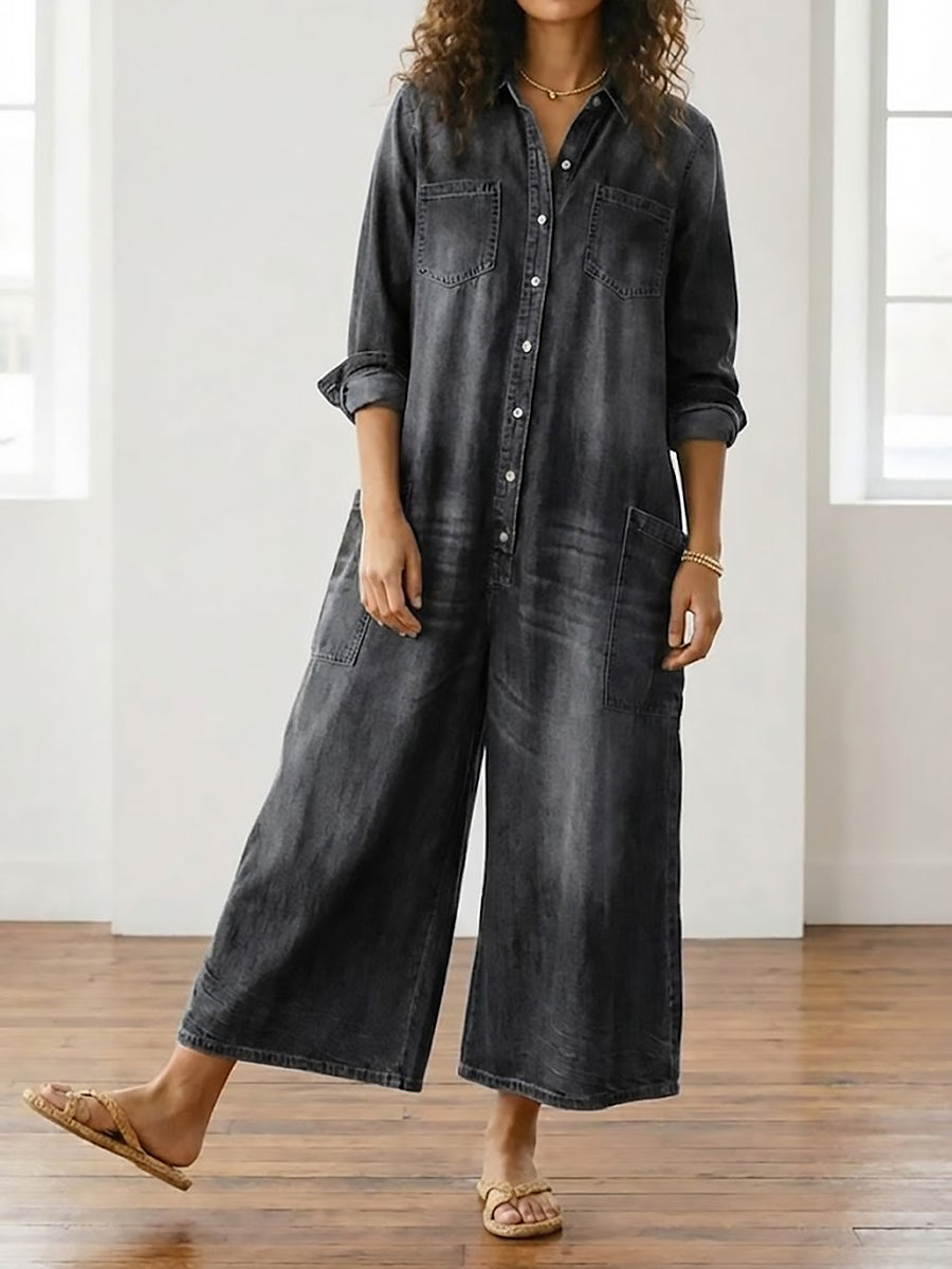 Serenity - denim cotton overalls — view 2