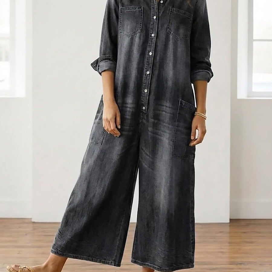 Serenity - denim cotton overalls — view 2