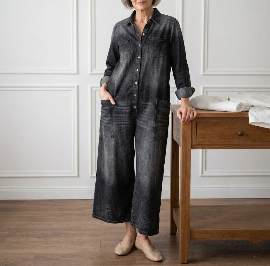 Serenity - denim cotton overalls — view 4