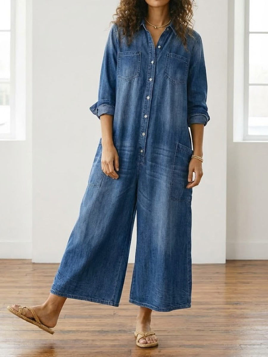Serenity - denim cotton overalls — view 5