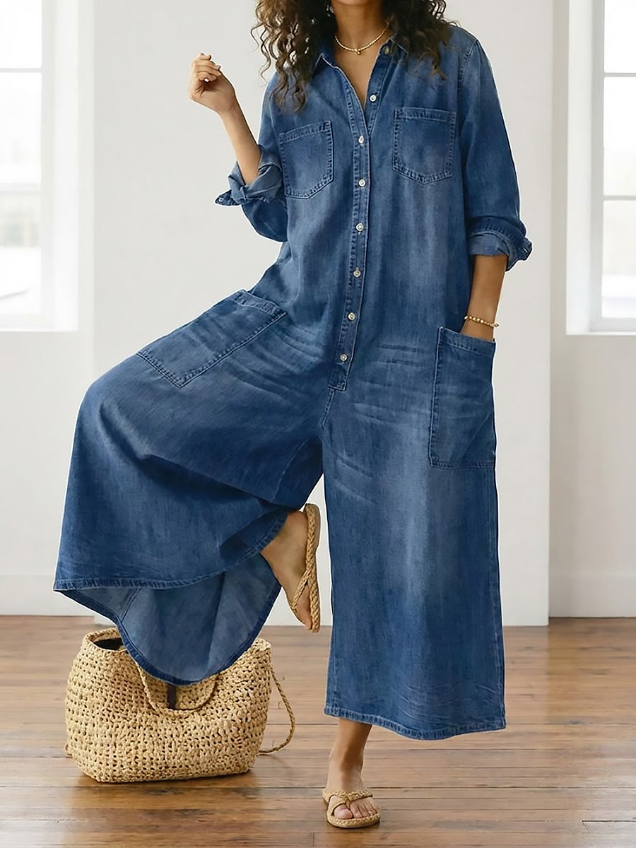 Serenity - denim cotton overalls — view 6