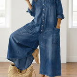 Serenity - denim cotton overalls — view 6
