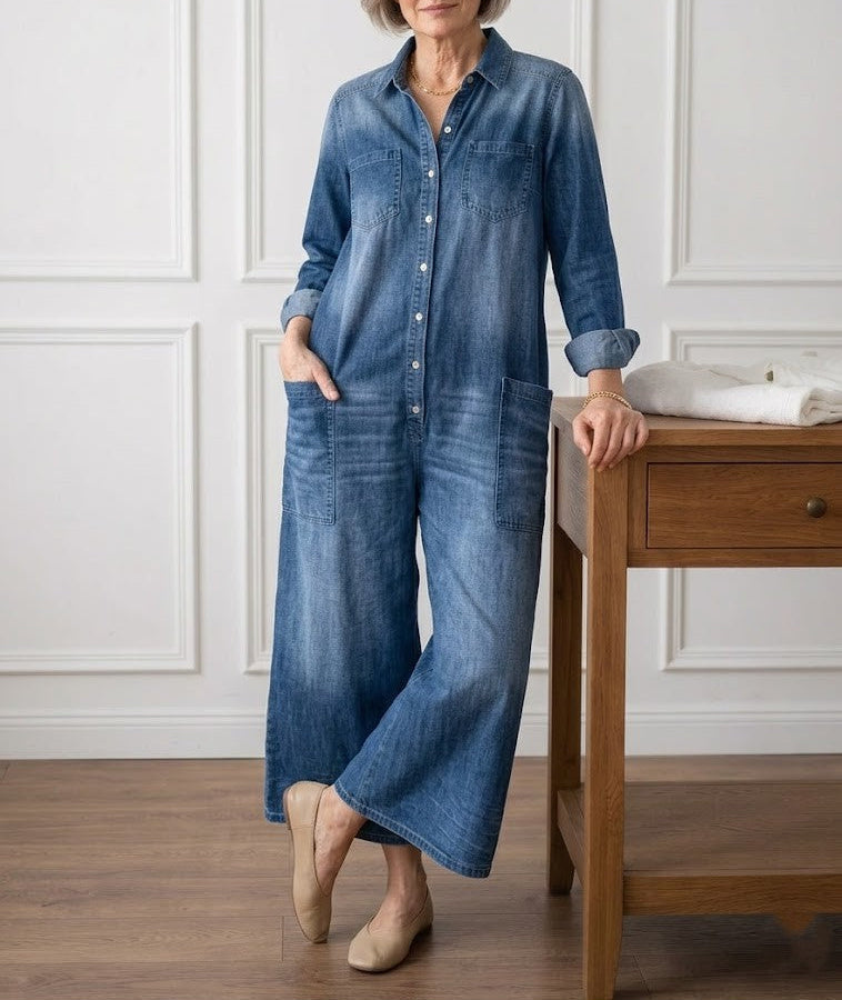 Serenity - denim cotton overalls — view 7