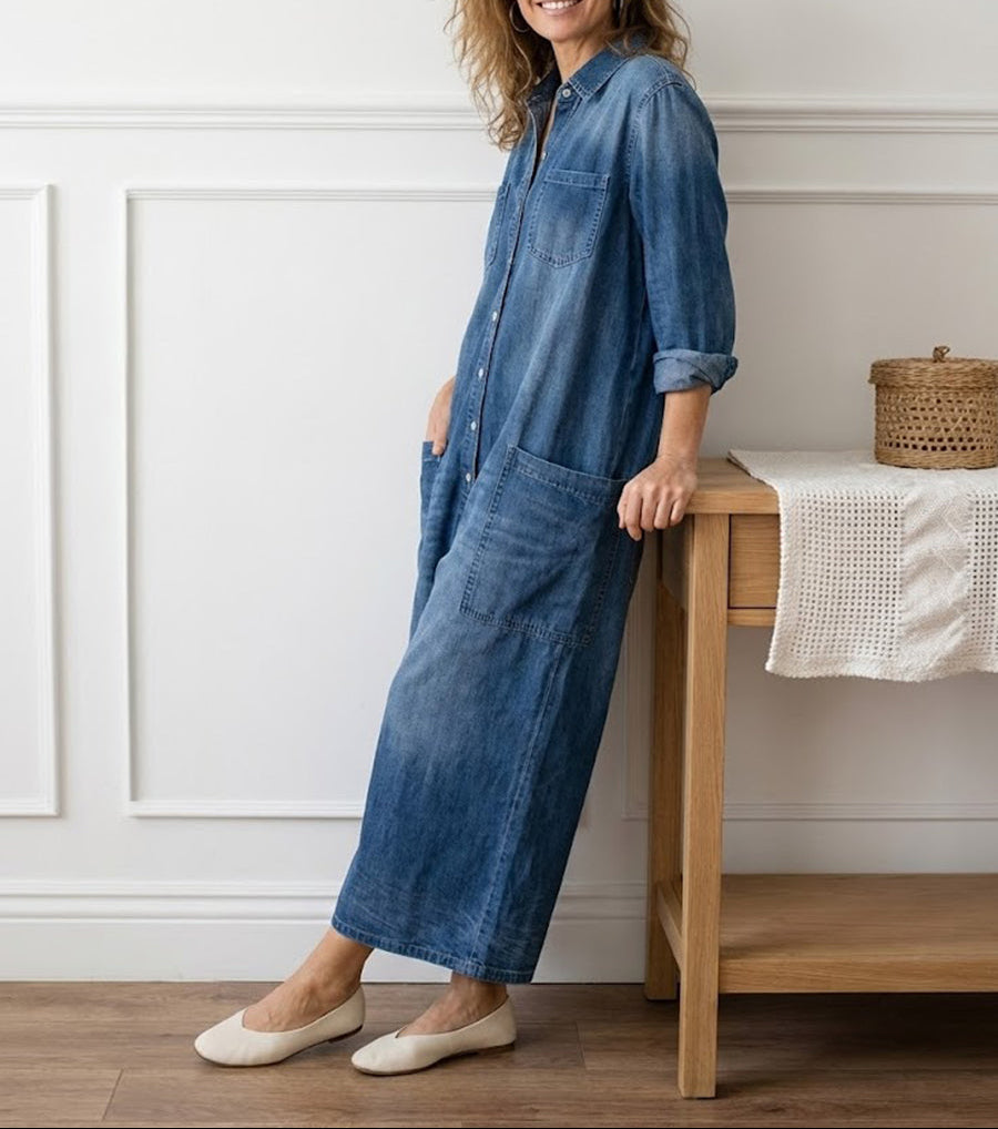 Serenity - denim cotton overalls — view 9