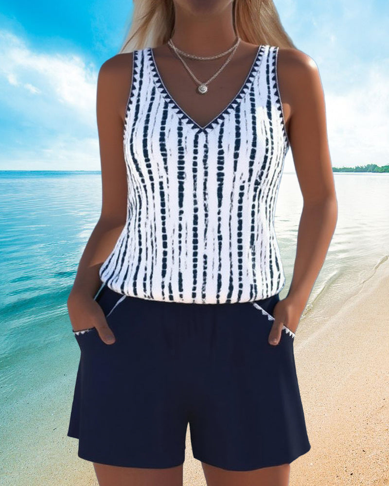 Serenity - casual swimsuit with pockets and V-neck — view 2