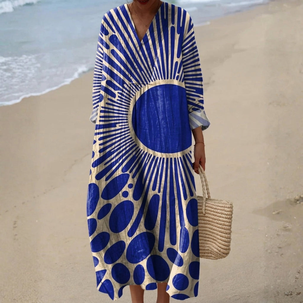 Serenity - summer dress with graphic pattern — view 1