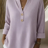 Sharon – Textured Henley Top — view 1