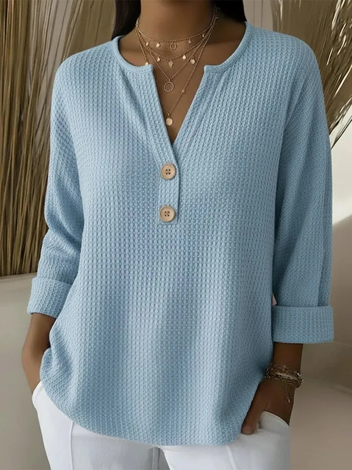 Sharon – Textured Henley Top — view 2