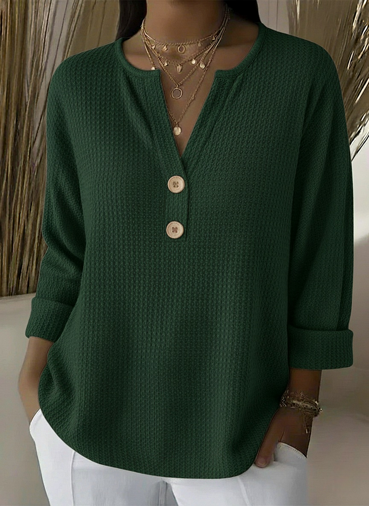 Sharon – Textured Henley Top — view 5