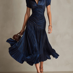 Shelby - Striped Shirt Collar Midi Dress — view 2