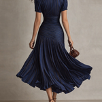 Shelby - Striped Shirt Collar Midi Dress — view 5