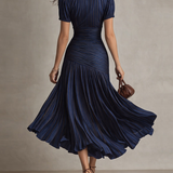 Shelby - Striped Shirt Collar Midi Dress — view 5