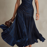 Shelby - Striped Shirt Collar Midi Dress — view 6