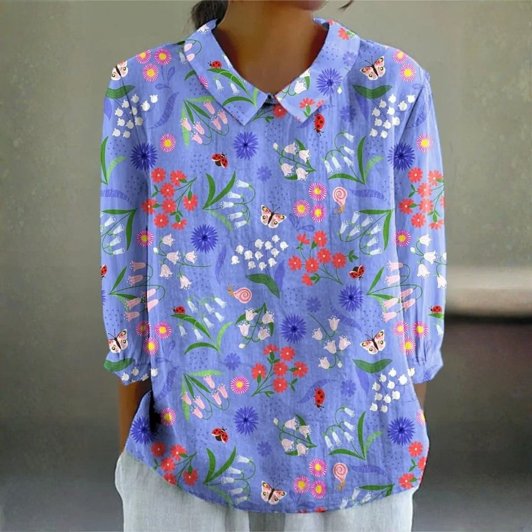 Shelby - whimsical garden blouse — view 1