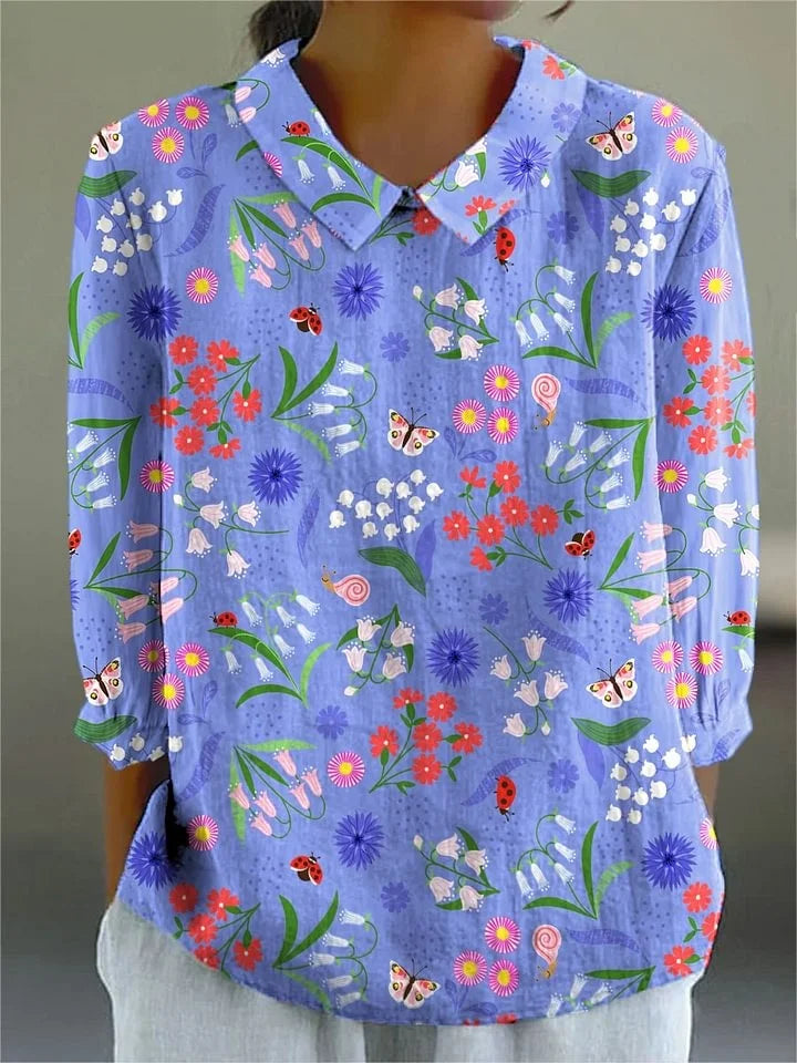 Shelby - whimsical garden blouse — view 2