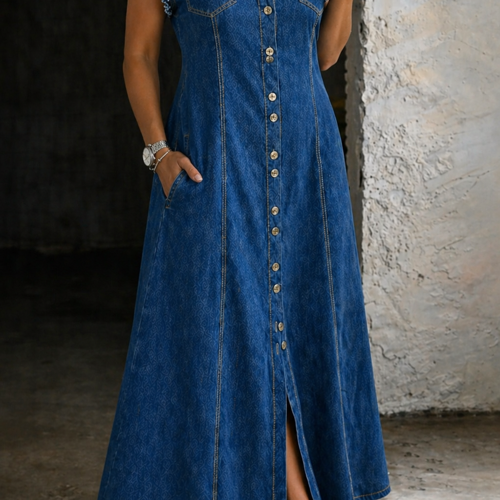 Skylar - Plus Size Denim Dress — view 2