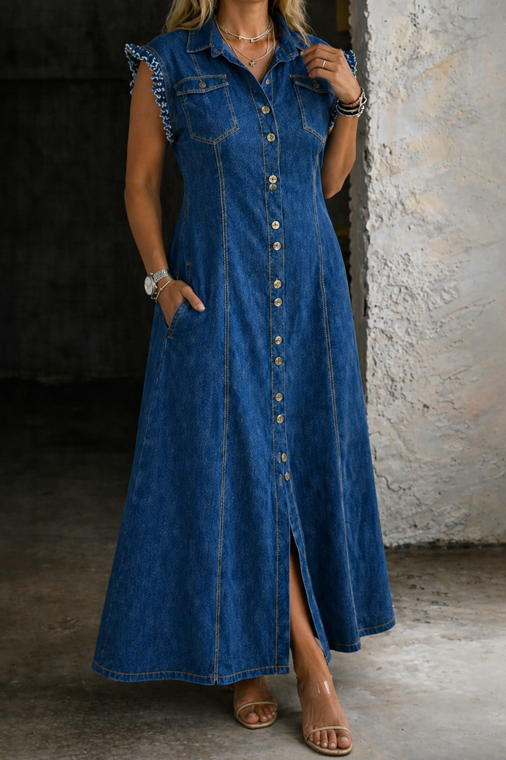 Skylar - Plus Size Denim Dress — view 2