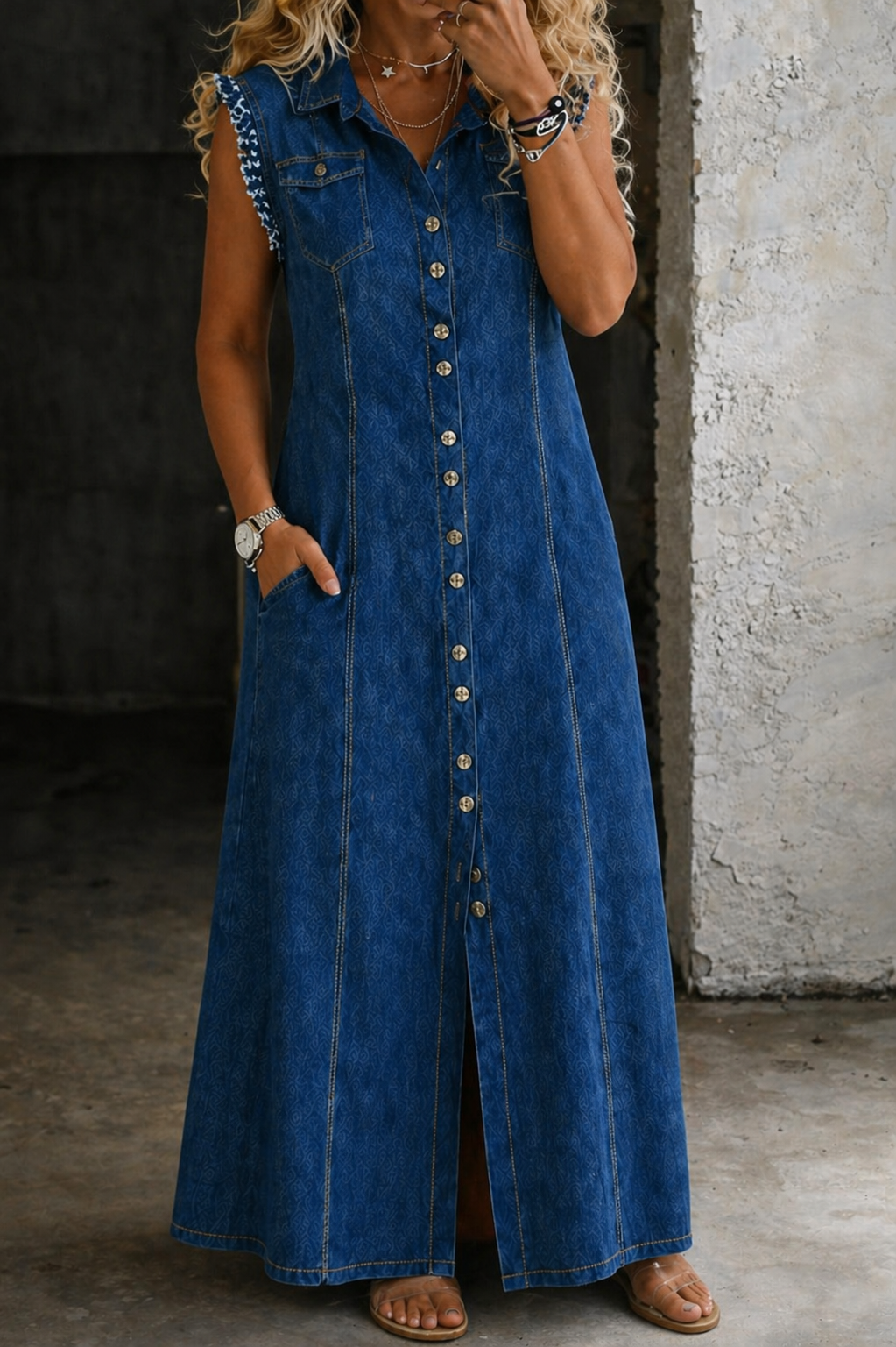 Skylar - Plus Size Denim Dress — view 3