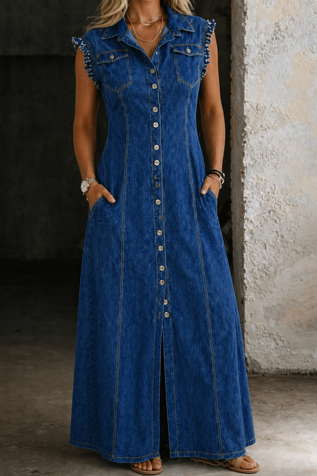 Skylar - Plus Size Denim Dress — view 4
