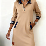 Sofia - elegant long sleeve cotton dress — view 3