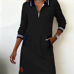 Sofia - elegant long sleeve cotton dress — view 5