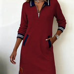 Sofia - elegant long sleeve cotton dress — view 6