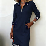 Sofia - elegant long sleeve cotton dress — view 7
