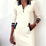 Sofia - elegant long sleeve cotton dress — view 9