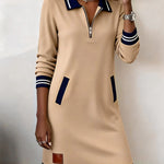 Sofia - elegant long sleeve cotton dress — view 10